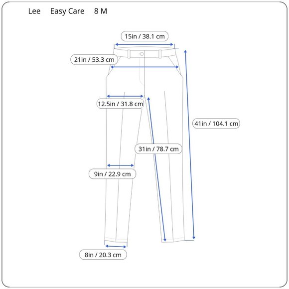 Lee Easy Care Color Hold 8M Relaxed Fit Your Curve Plain Front Straight Leg Pant - Picture 2 of 12